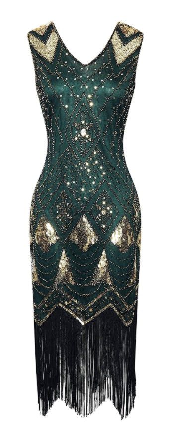 Great Gatsby jurk groen - verkleedshopjur