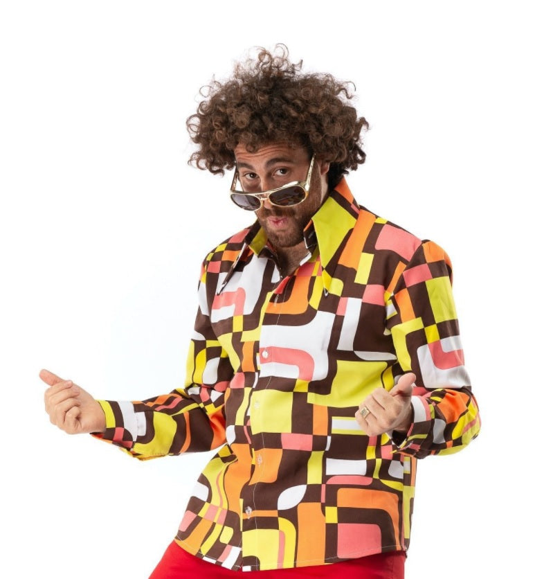 Disco kostuum man oranje - verkleedshopjur