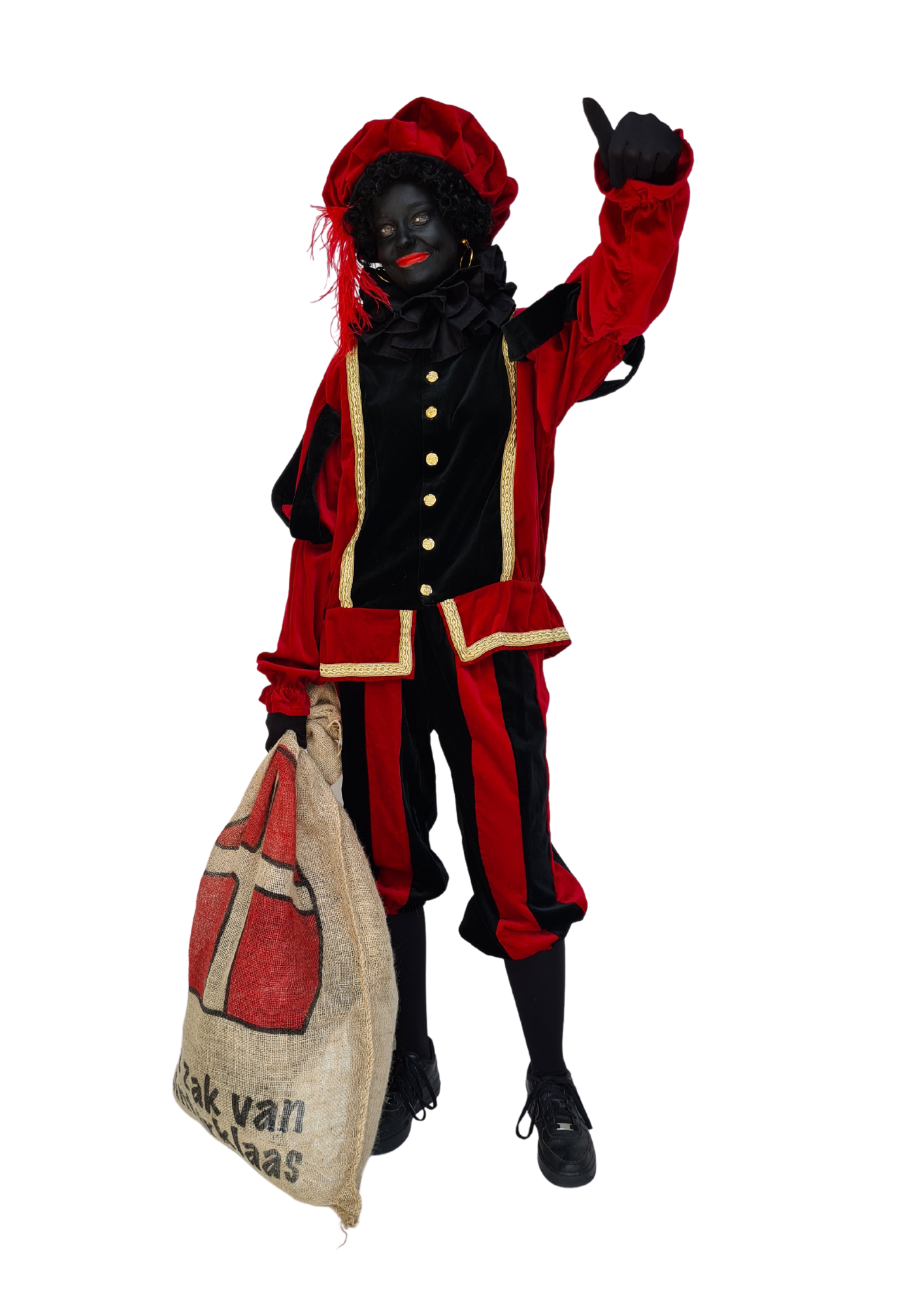 Pietenpak prof. rood/zwart - verkleedshopjur