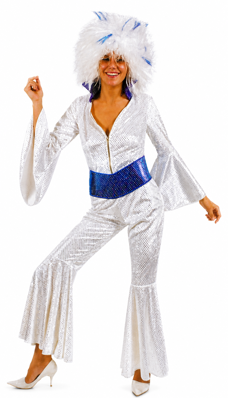 Abba kostuum Agnetha wit