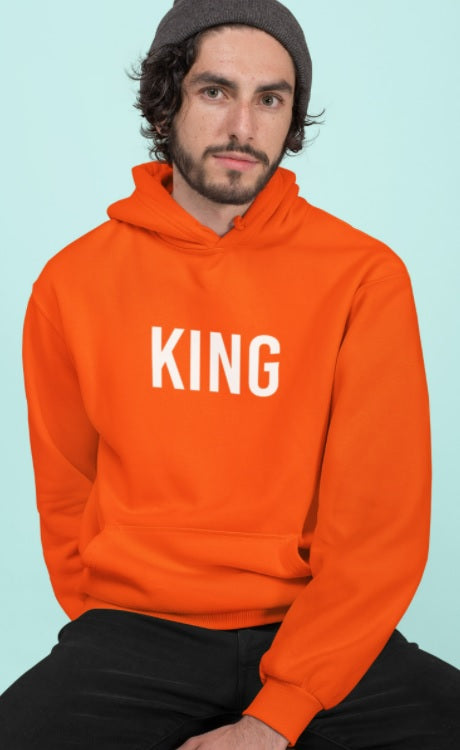 Oranje hoodie king - verkleedshopjur