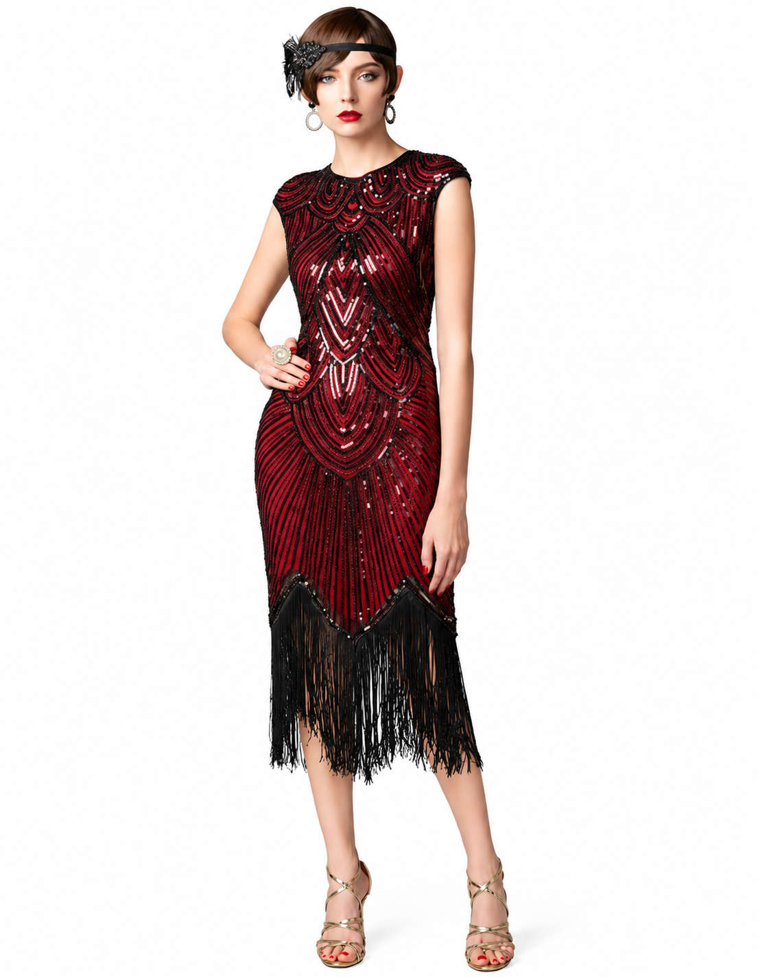 Great gatsby jurk rood