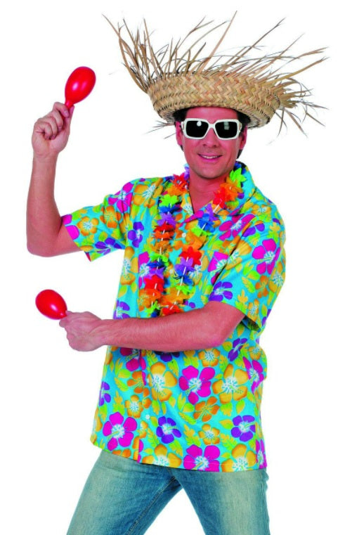 Hawaii blousje bloemen - verkleedshopjur