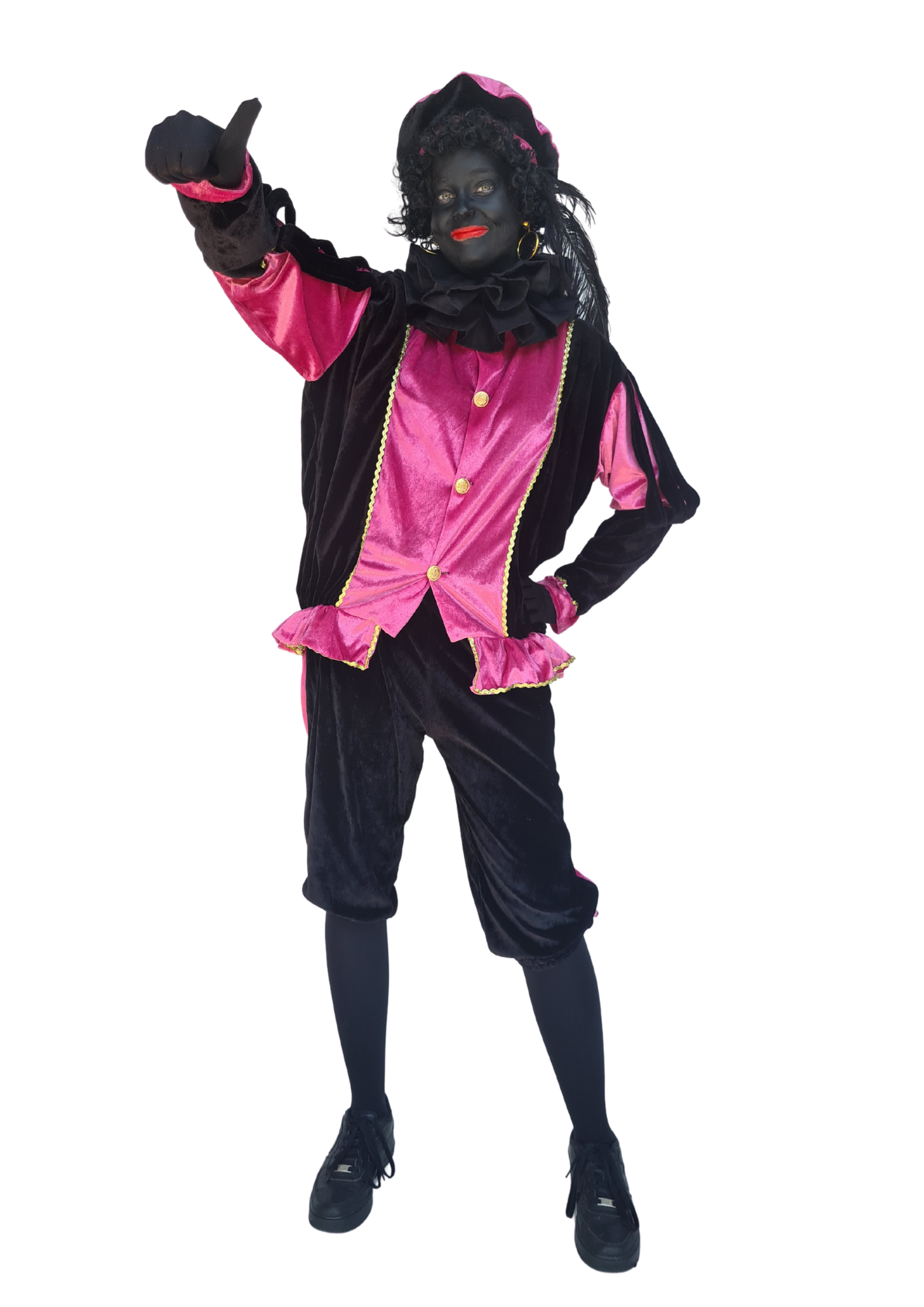 Pietenpak licht roze/zwart - verkleedshopjur