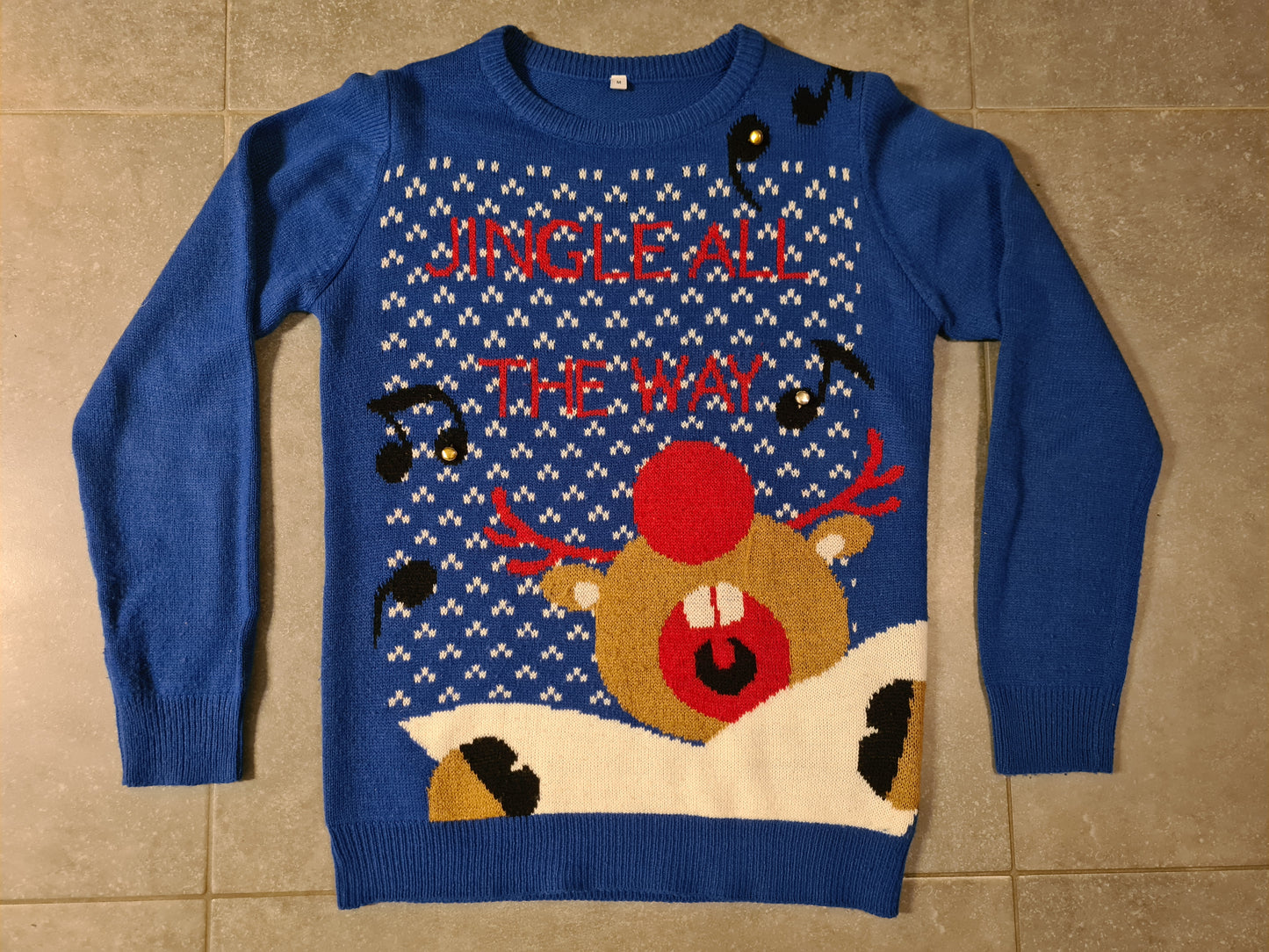 Kersttrui fout blauw - verkleedshopjur