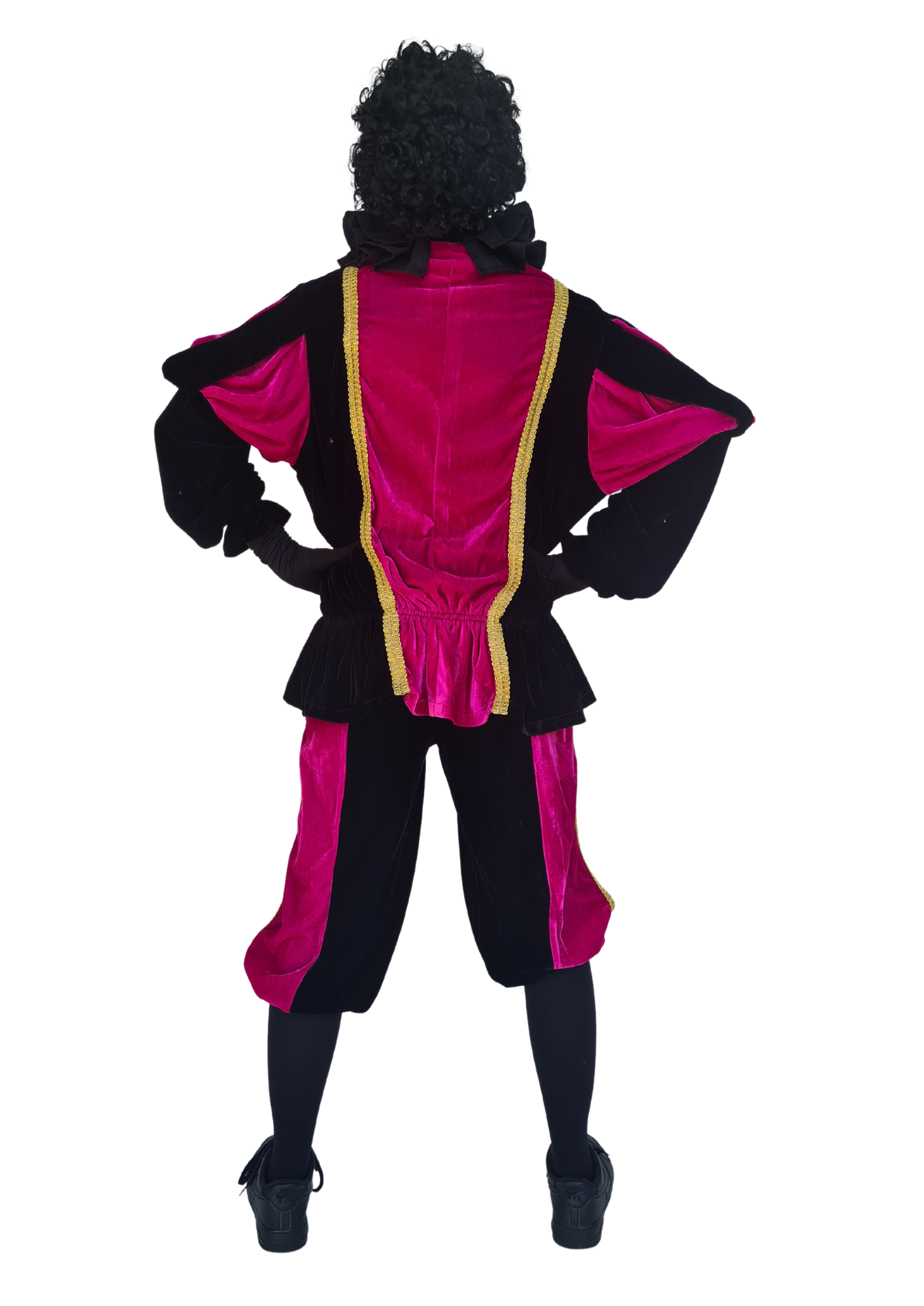 Pietenpak magenta/zwart - verkleedshopjur