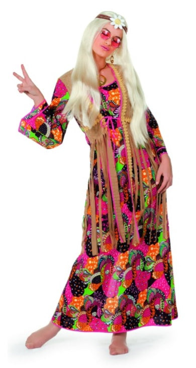 Smoking hippie jurk lang - verkleedshopjur