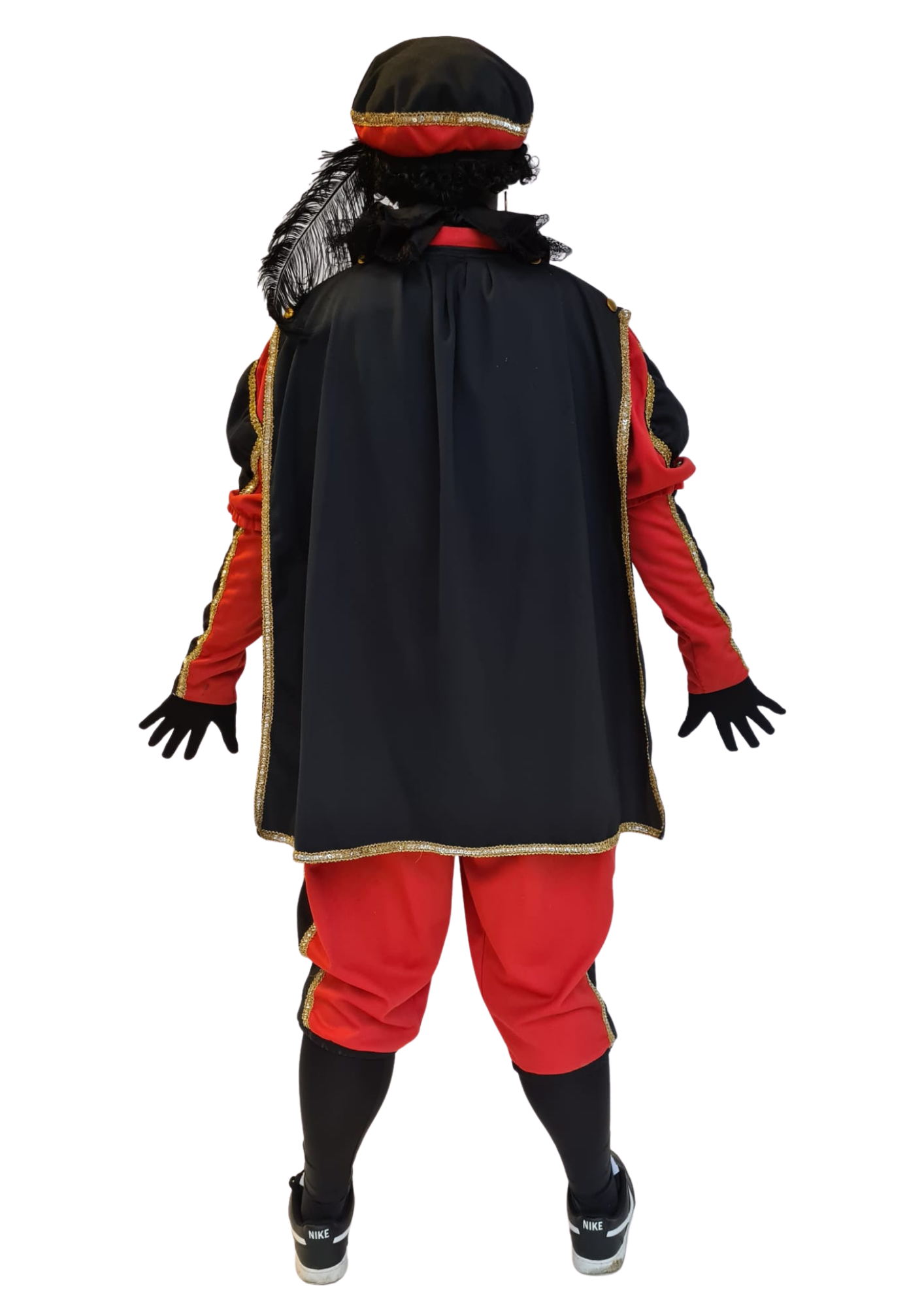 Pietenpak zwart/rood - verkleedshopjur
