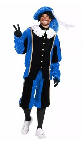 Pietenpak populair zwart/blauw - verkleedshopjur