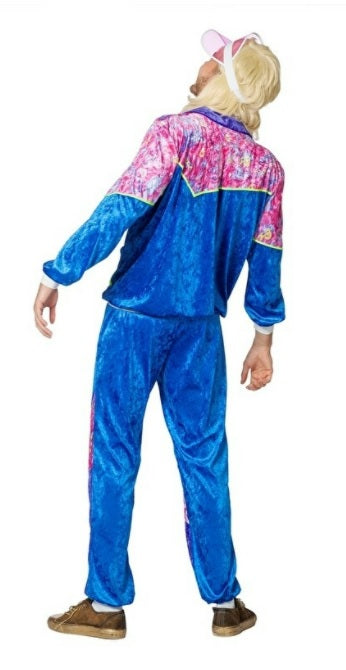 Fout fluweel trainingspak blauw - verkleedshopjur