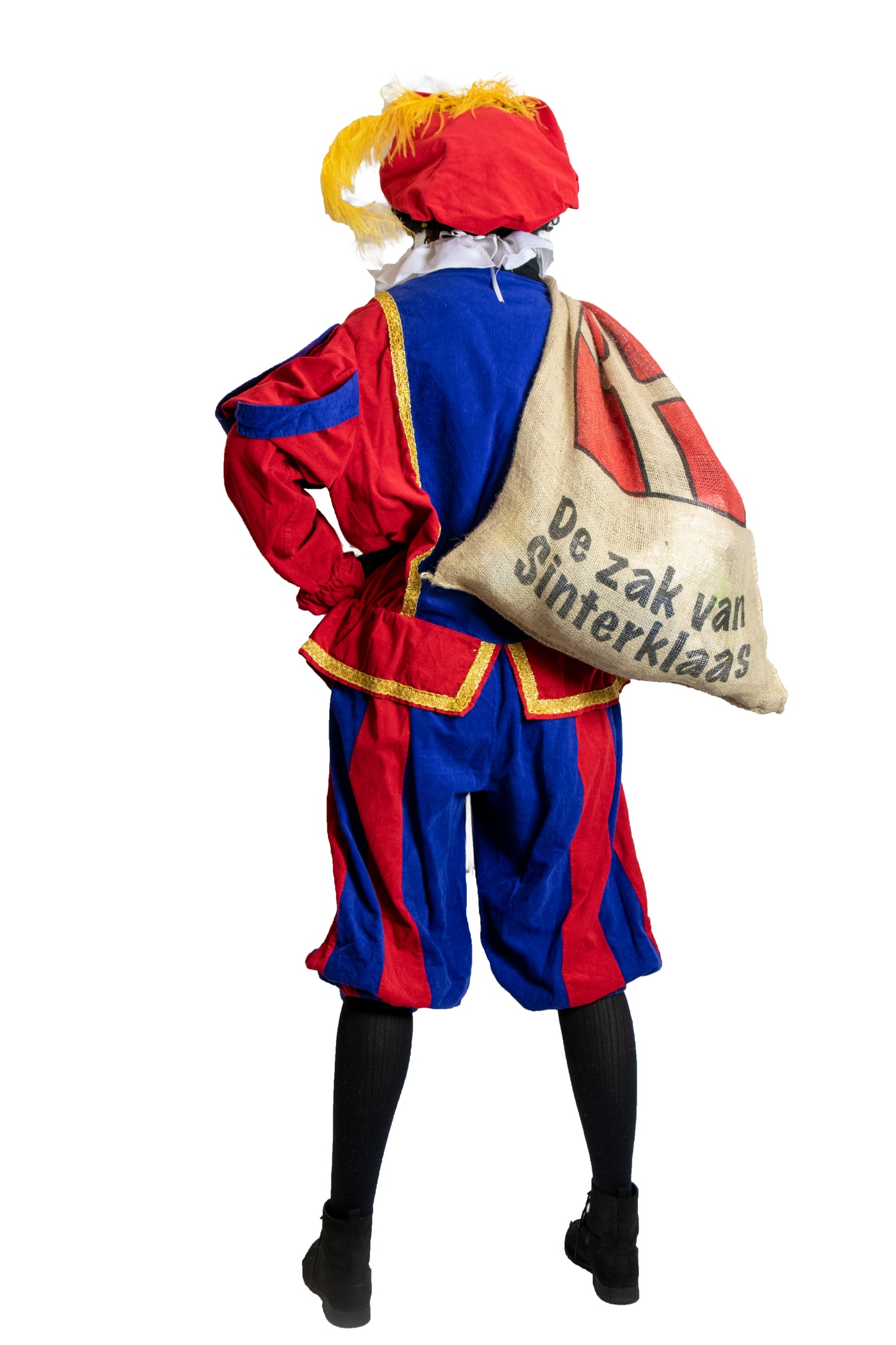 Pietenpak rib rood/blauw - verkleedshopjur