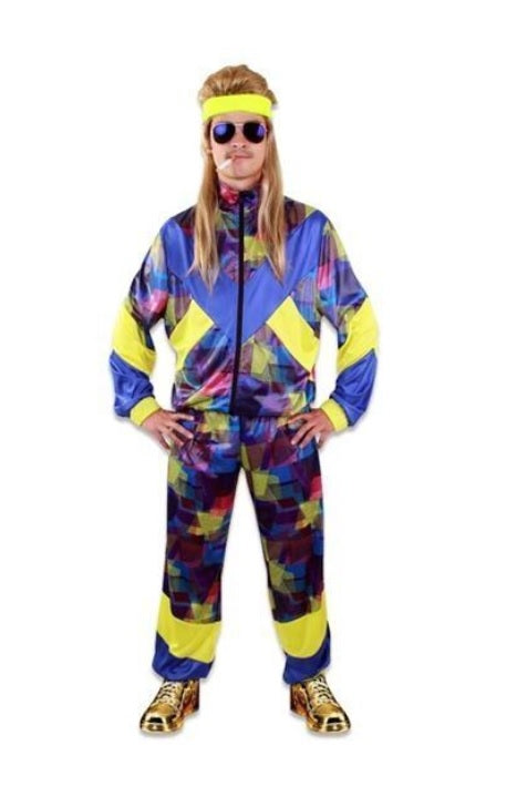 Fout trainingspak blauw/geel - verkleedshopjur