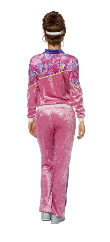 Fout fluweel trainingspak roze - verkleedshopjur