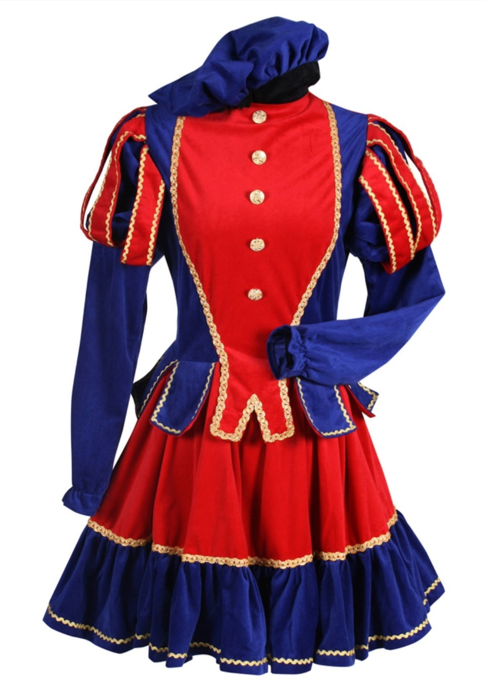 Pietenjurkje Murcia rood/blauw - verkleedshopjur