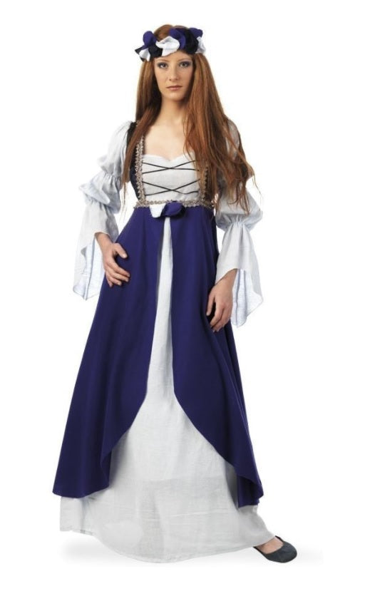 Jonkvrouw jurk paars/blauw - verkleedshopjur