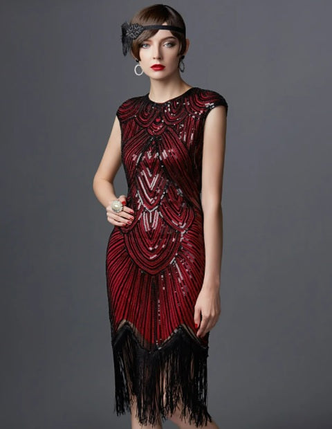 Great gatsby jurk rood - verkleedshopjur