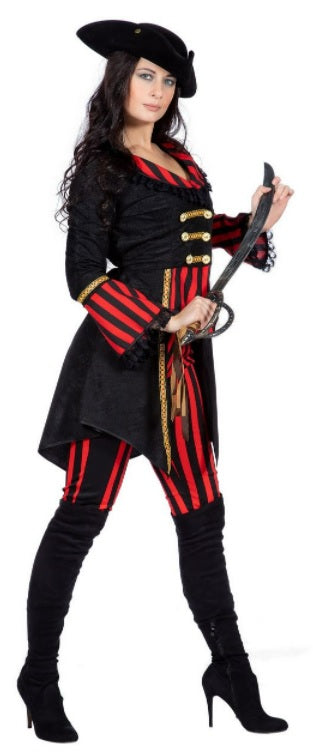 Klassiek piraten kostuum rood - verkleedshopjur