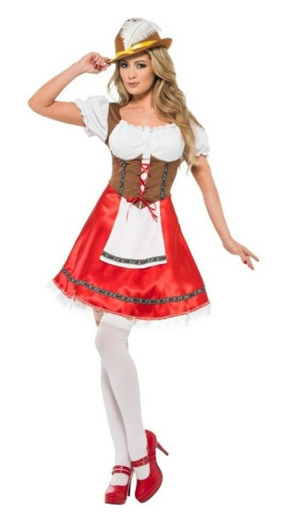 Dirndl rood/bruin - verkleedshopjur