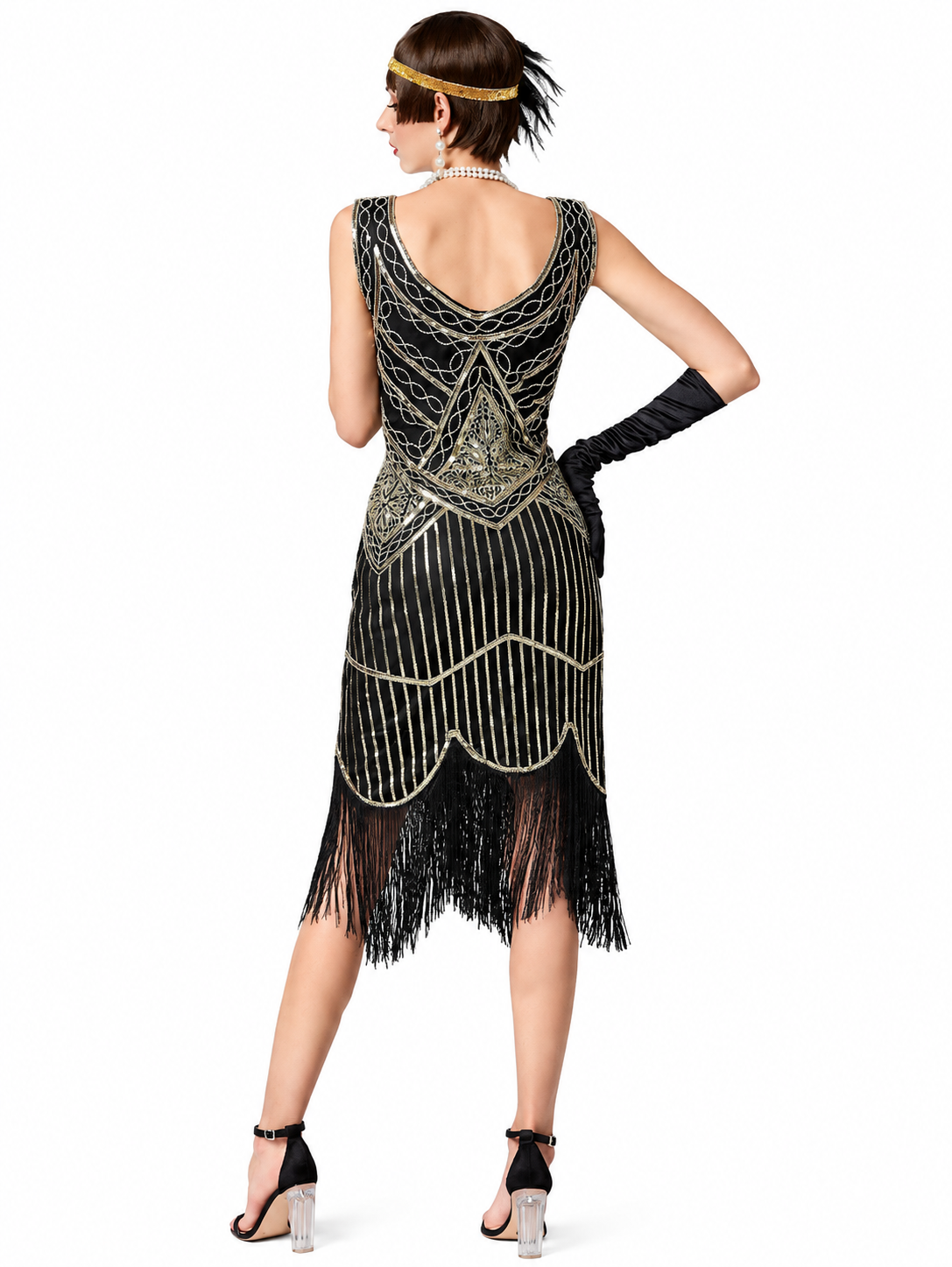Great Gatsby jurk goud/zwart