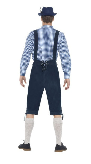 Lederhose lang blauw - verkleedshopjur