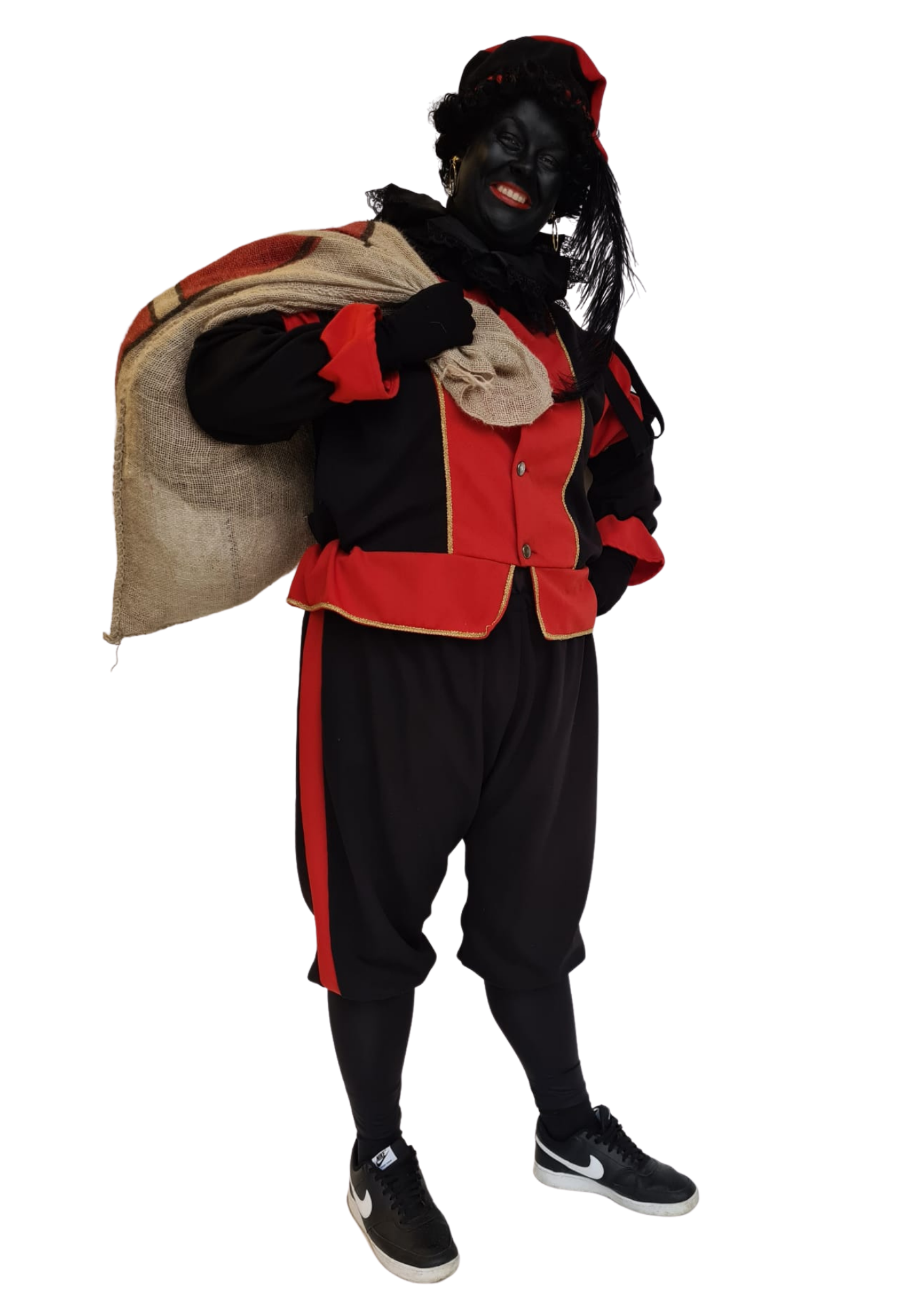 Pietenpak rood/zwart - verkleedshopjur