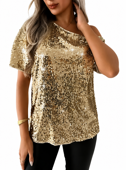 Gouden T-shirt met pailletten