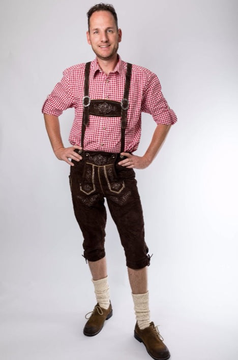 Lederhose lang bruin - verkleedshopjur