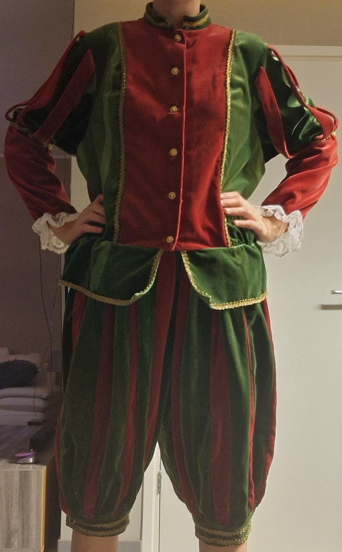 Pietenpak rood/groen - verkleedshopjur