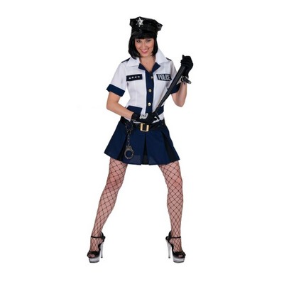 Politie jurkje blauw/wit-image