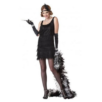 Flapper jurk zwart met bandjes main image