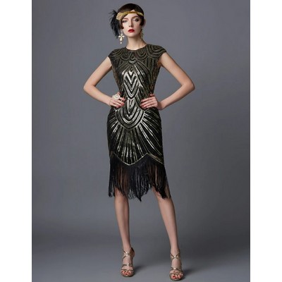 Great Gatsby jurk zwart/goud-image